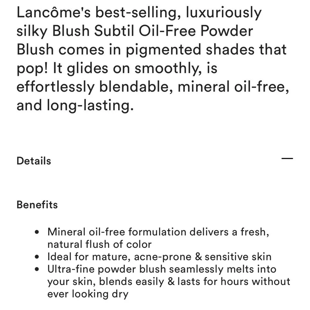Lancôme Blush Subtil Delicate Oil-Free Powder‎ Sheer Amourose 0.088oz Mini New